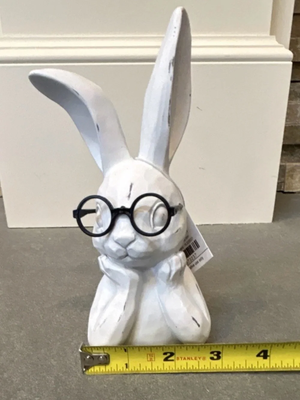 Hobby Lobby White Matte Rabbit with Glasses Figurine Easter with FREE Gift - Picture 4 of 10